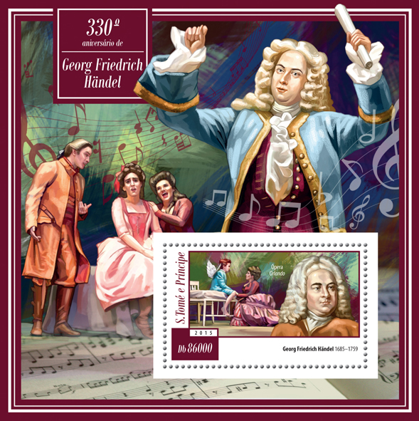 330th anniversary of George Frideric Handel - Issue of Sao Tome and Principe postage stamps
