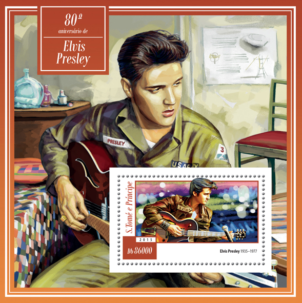 80th anniversary of Elvis Presley - Issue of Sao Tome and Principe postage stamps