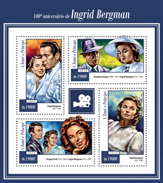 100th anniversary of Ingrid Bergman - Issue of Sao Tome and Principe postage stamps