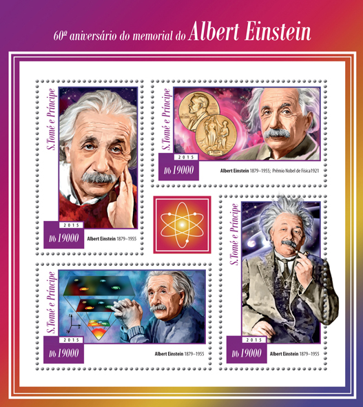 Albert Einstein - Issue of Sao Tome and Principe postage stamps