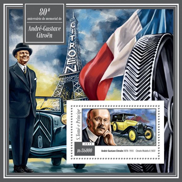André-Gustave Citroën - Issue of Sao Tome and Principe postage stamps