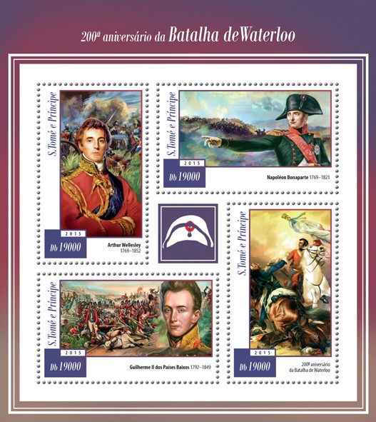 Battle of Waterloo - Issue of Sao Tome and Principe postage stamps