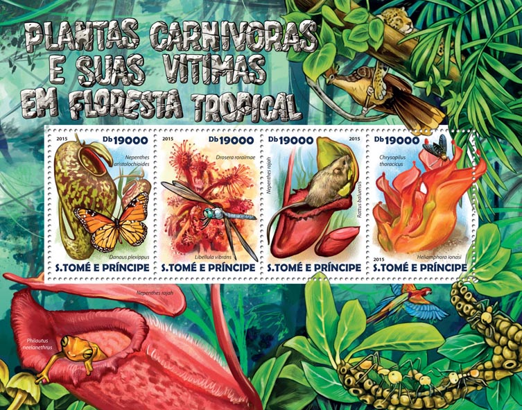 Plants and their victims - Issue of Sao Tome and Principe postage stamps