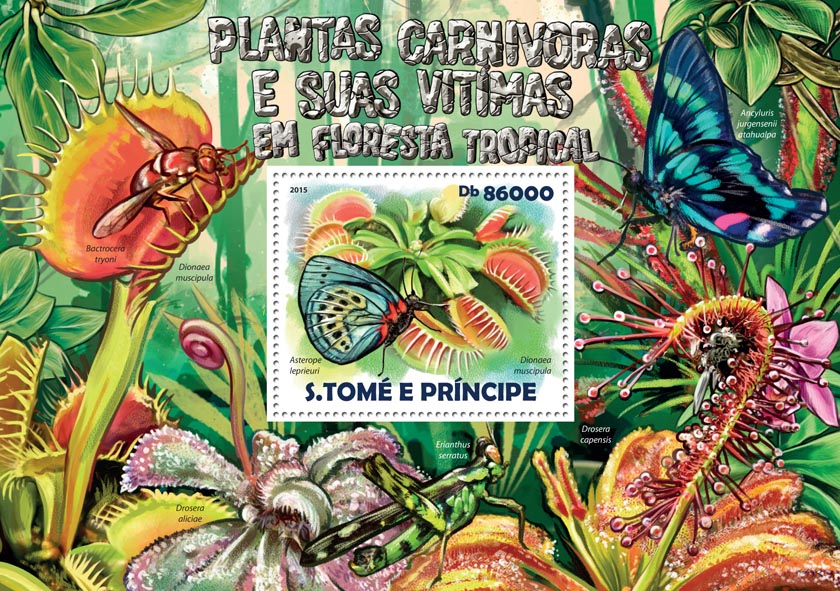 Plants and their victims - Issue of Sao Tome and Principe postage stamps