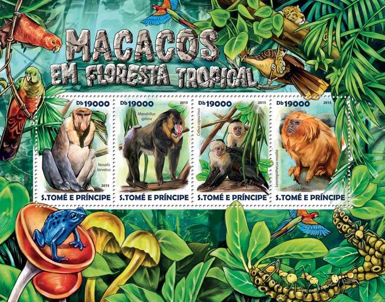 Monkeys - Issue of Sao Tome and Principe postage stamps