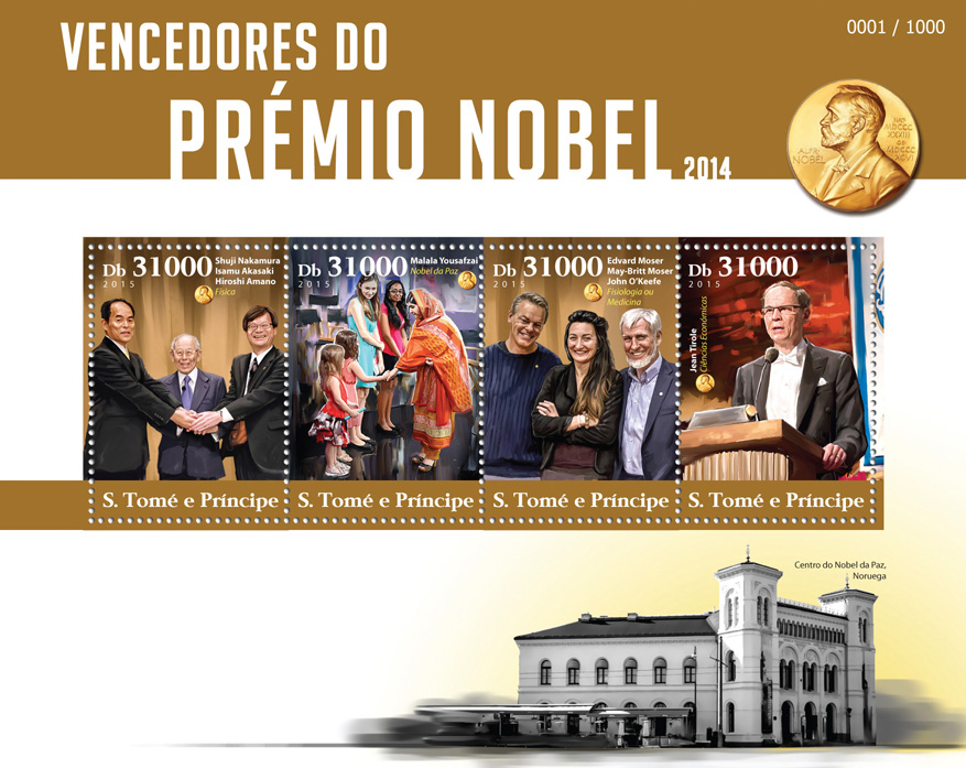Nobel prize - Issue of Sao Tome and Principe postage stamps