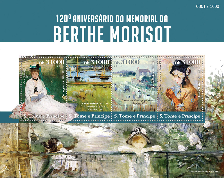 Berthe Morisot  - Issue of Sao Tome and Principe postage stamps