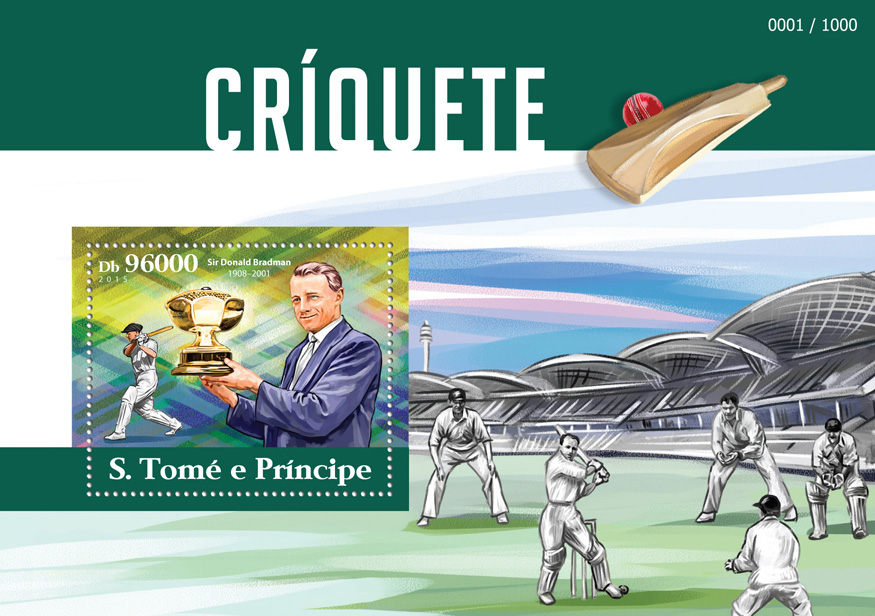 Cricket - Issue of Sao Tome and Principe postage stamps