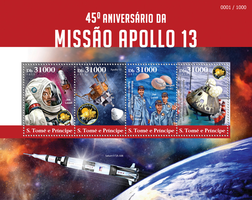  Apollo 13 - Issue of Sao Tome and Principe postage stamps