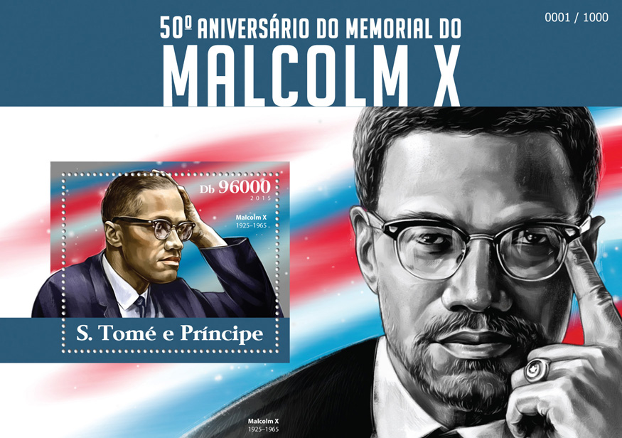 Malcolm X  - Issue of Sao Tome and Principe postage stamps