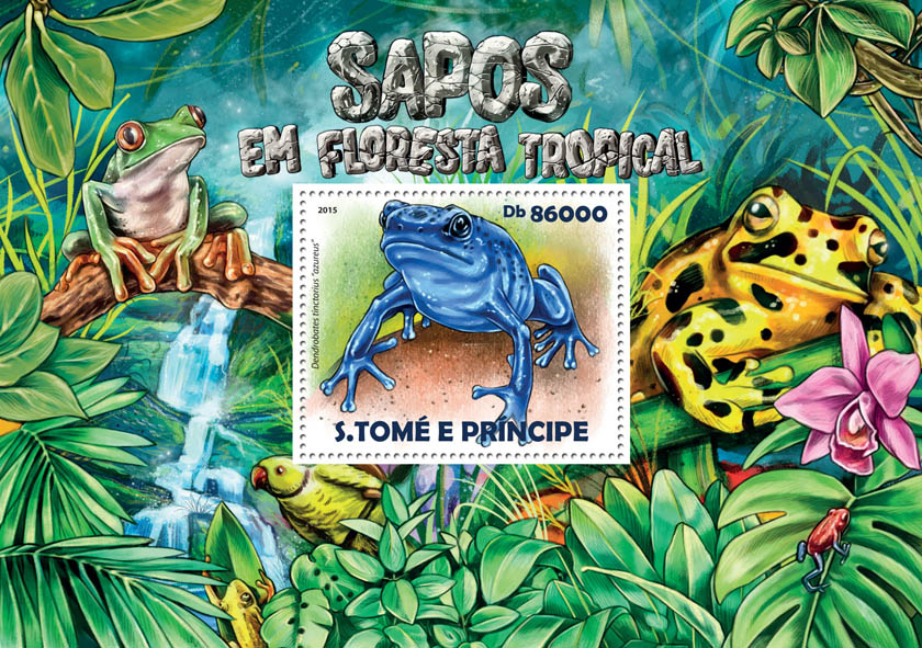 Rainforest frogs - Issue of Sao Tome and Principe postage stamps