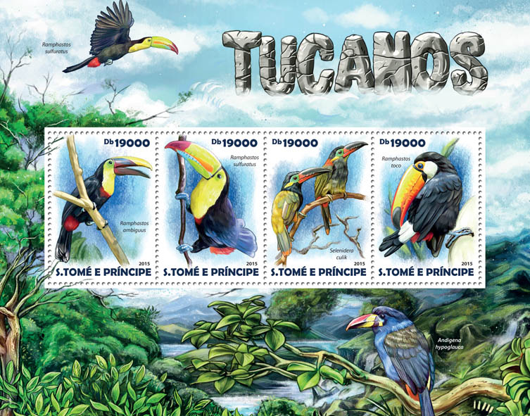 Toucans - Issue of Sao Tome and Principe postage stamps