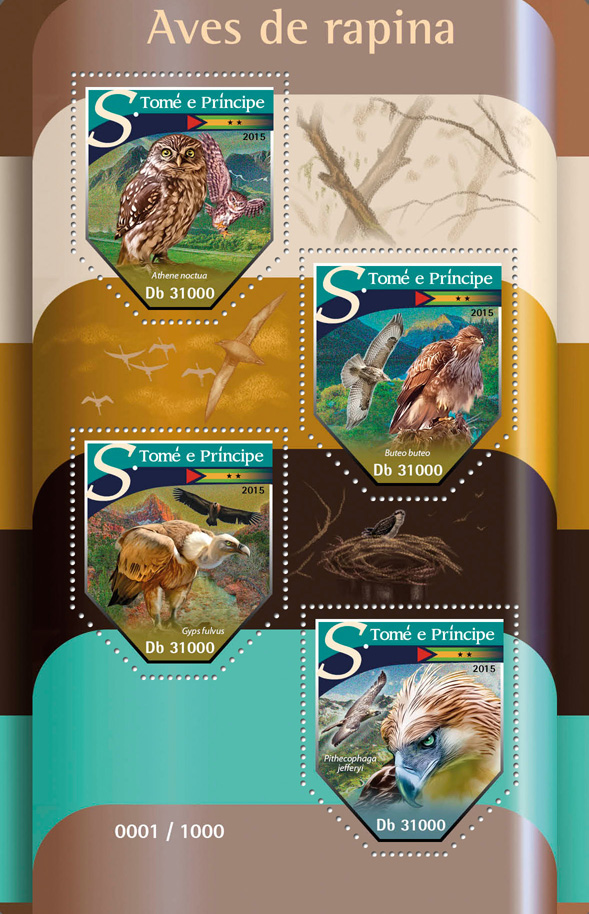 Birds of prey - Issue of Sao Tome and Principe postage stamps