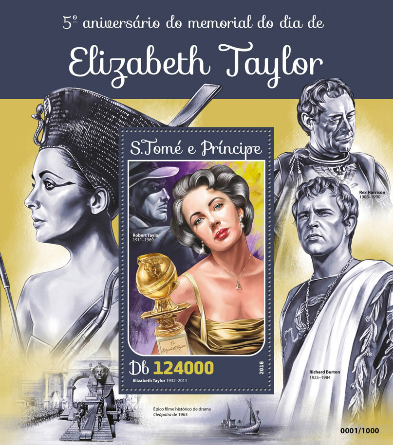 Elizabeth Taylor - Issue of Sao Tome and Principe postage stamps