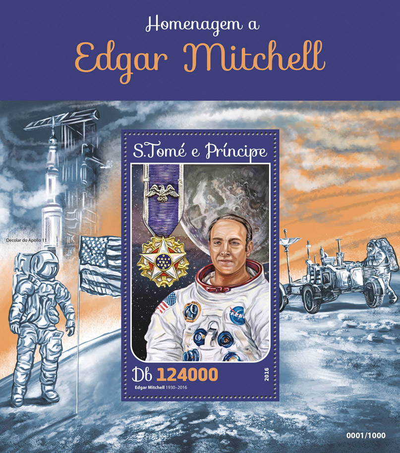 Edgar Mitchell - Issue of Sao Tome and Principe postage stamps