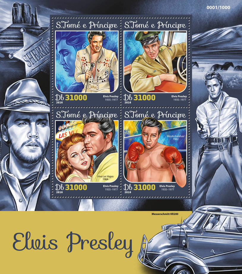 Elvis Presley - Issue of Sao Tome and Principe postage stamps