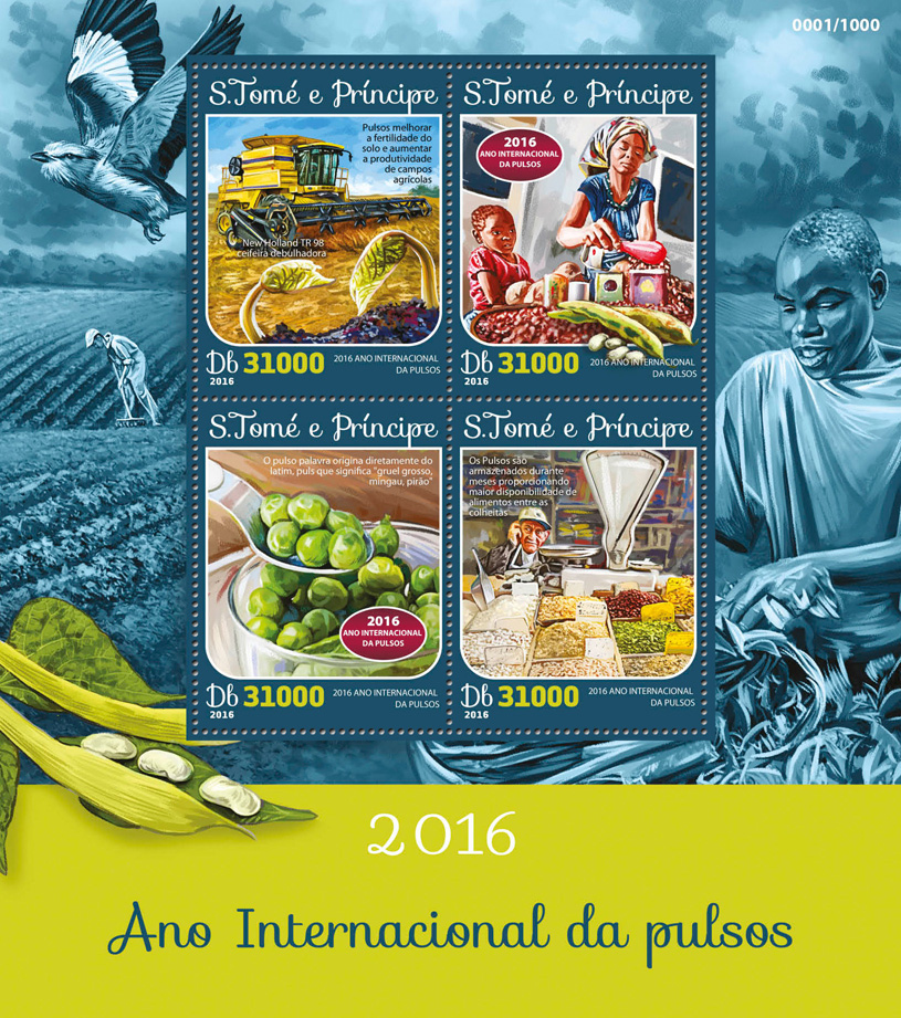 Year of Pulses - Issue of Sao Tome and Principe postage stamps
