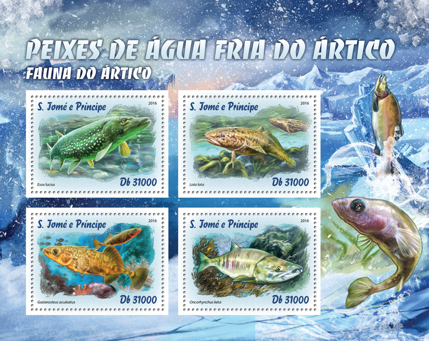 Arctic fish - Issue of Sao Tome and Principe postage stamps
