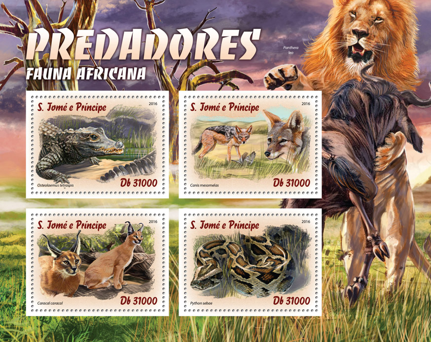 Predators - Issue of Sao Tome and Principe postage stamps