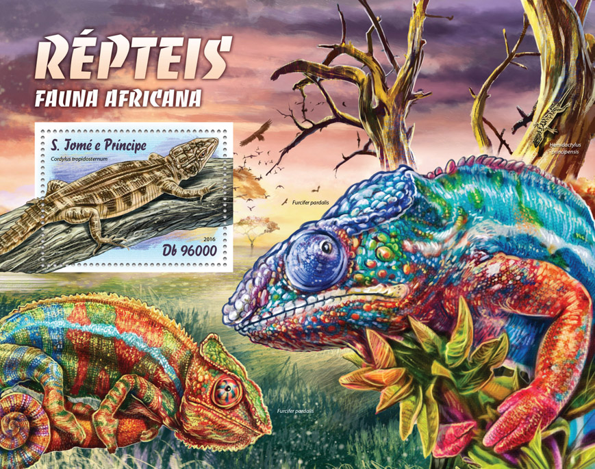 Reptiles - Issue of Sao Tome and Principe postage stamps