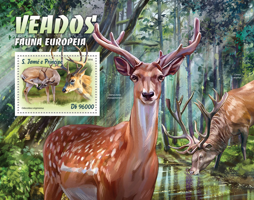 Deer - Issue of Sao Tome and Principe postage stamps