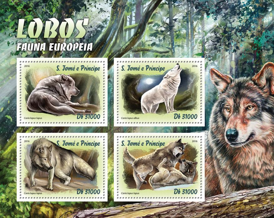 Wolfes - Issue of Sao Tome and Principe postage stamps