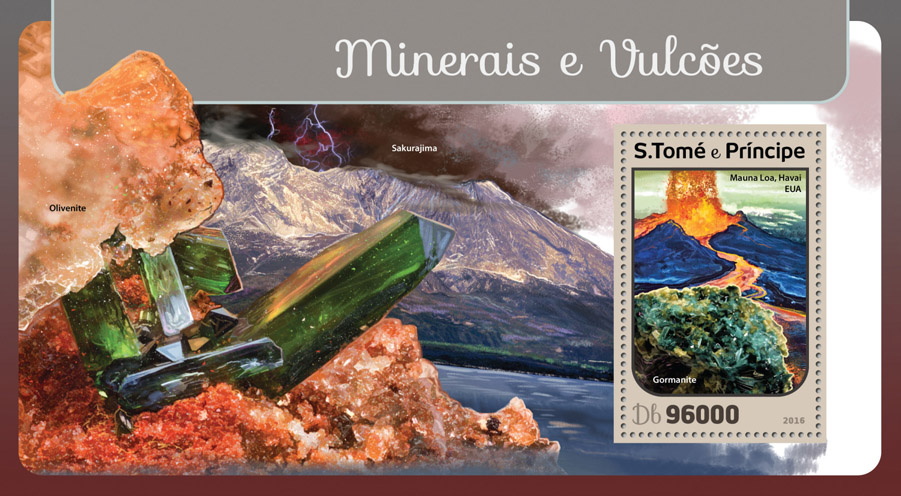 Minerals and volcanoes - Issue of Sao Tome and Principe postage stamps