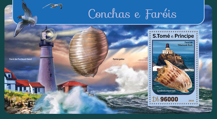 Shells and lighthouses - Issue of Sao Tome and Principe postage stamps