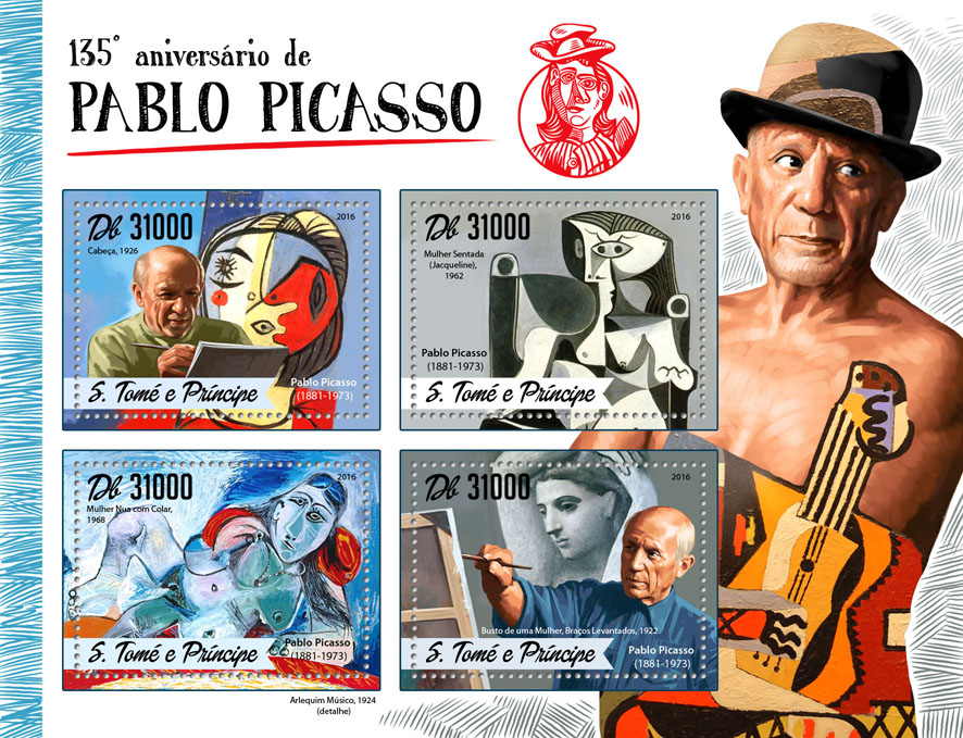 Pablo Picasso - Issue of Sao Tome and Principe postage stamps
