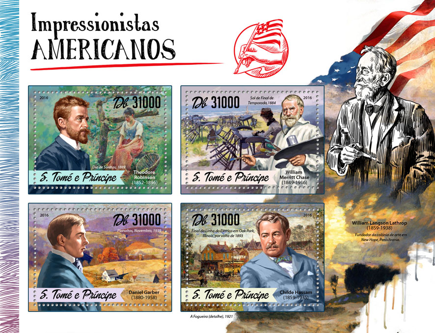 American Impressionists - Issue of Sao Tome and Principe postage stamps