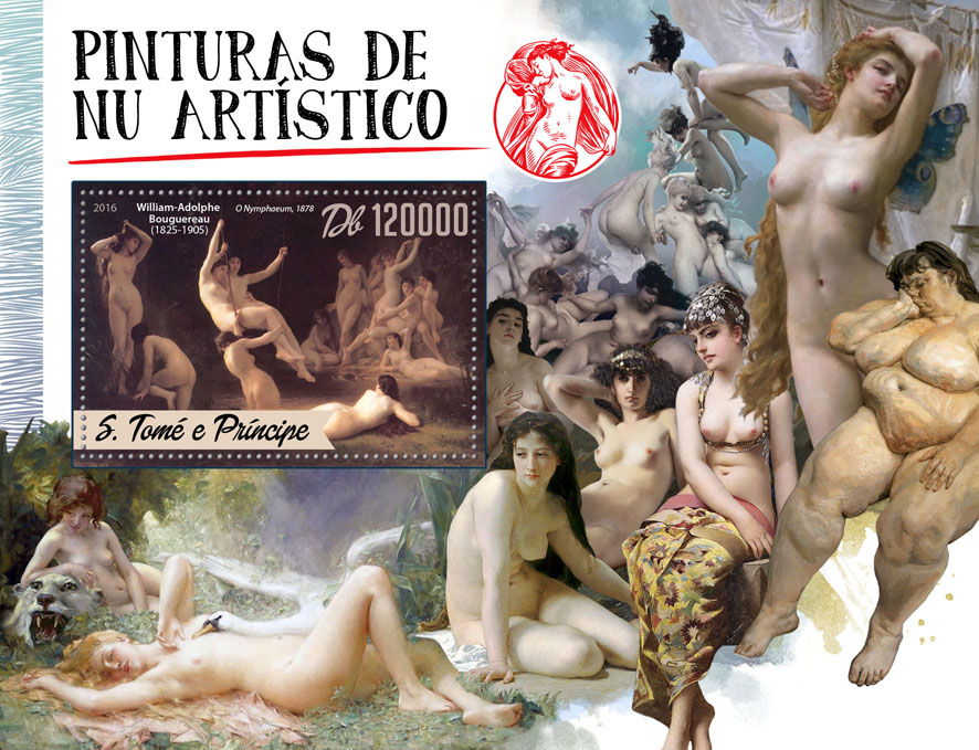 Nude paintings - Issue of Sao Tome and Principe postage stamps