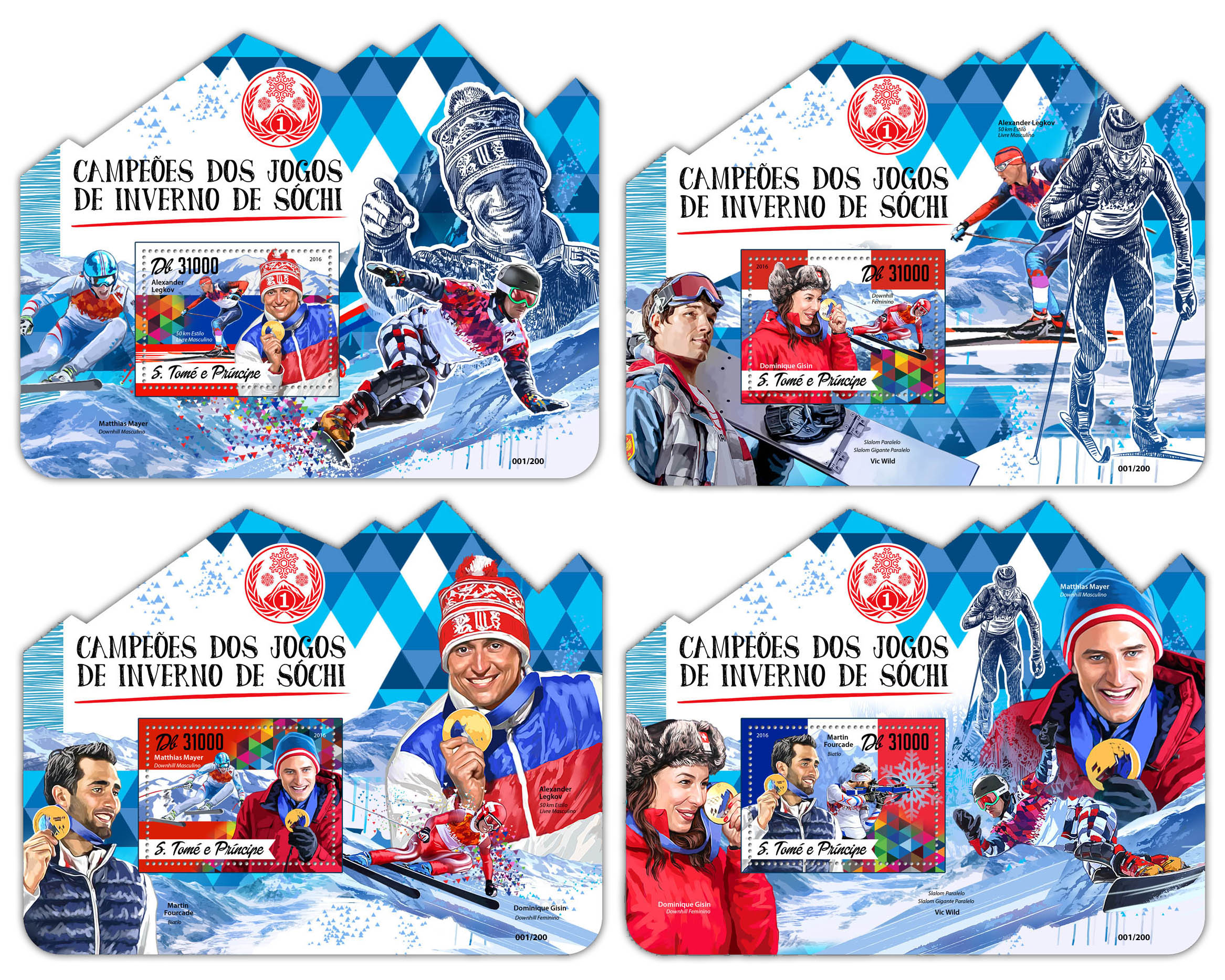 Sochi Winter Games - Issue of Sao Tome and Principe postage stamps