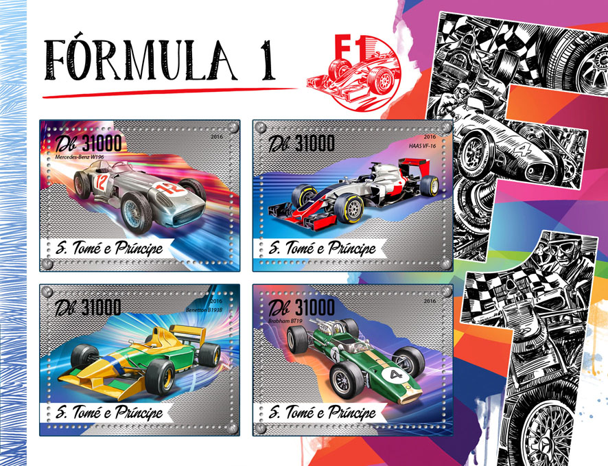 Formula 1 - Issue of Sao Tome and Principe postage stamps