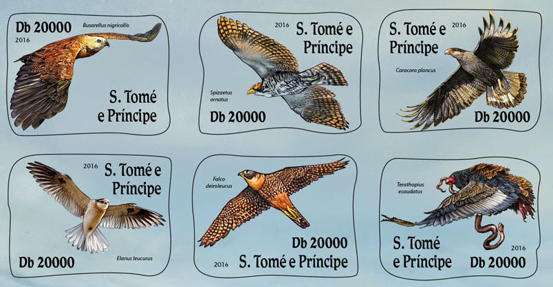 Birds of Prey - Issue of Sao Tome and Principe postage stamps