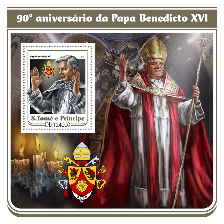Pope Benedict XVI - Issue of Sao Tome and Principe postage stamps