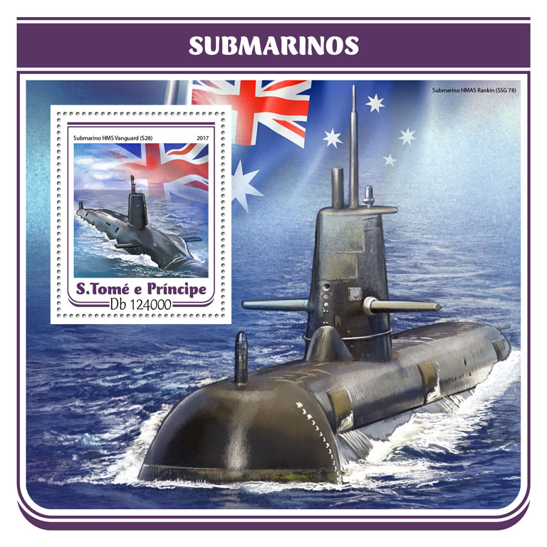Submarines - Issue of Sao Tome and Principe postage stamps