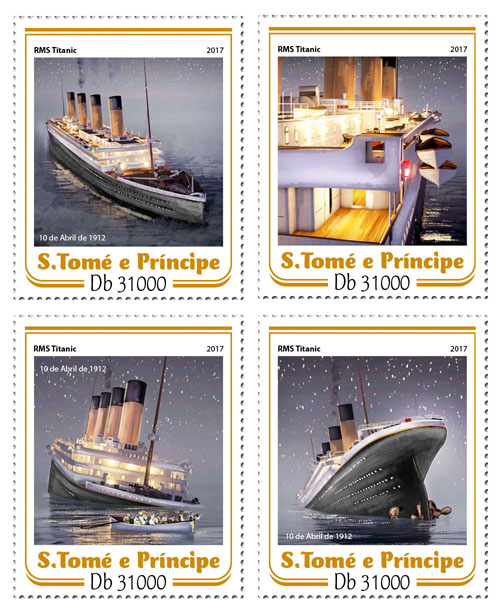 Titanic - Issue of Sao Tome and Principe postage stamps