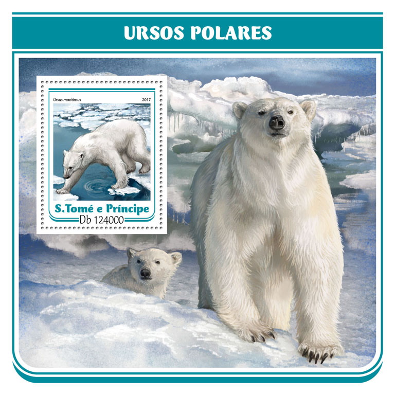 Polar bears - Issue of Sao Tome and Principe postage stamps