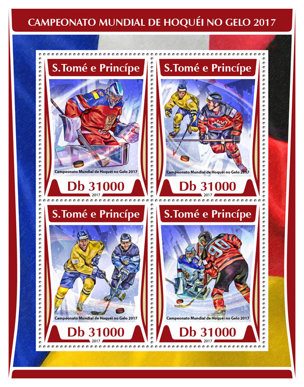 Ice Hockey - Issue of Sao Tome and Principe postage stamps