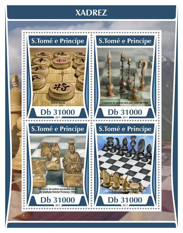 Chess - Issue of Sao Tome and Principe postage stamps
