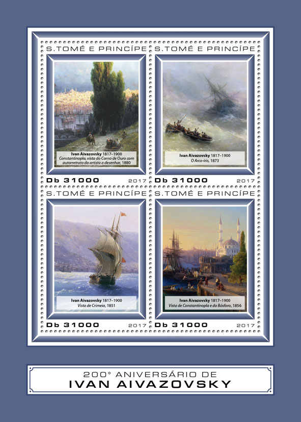 Ivan Aivazovsky - Issue of Sao Tome and Principe postage stamps