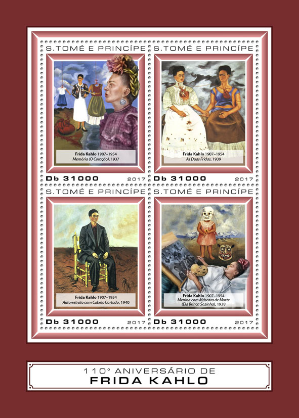 Frida Kahlo - Issue of Sao Tome and Principe postage stamps