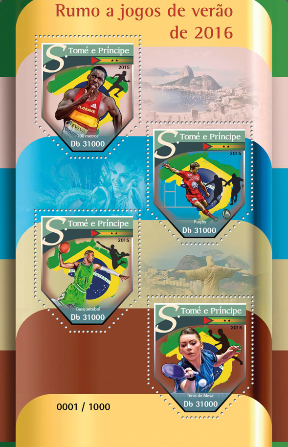 Summer Games Brazil 2016 - Issue of Sao Tome and Principe postage stamps
