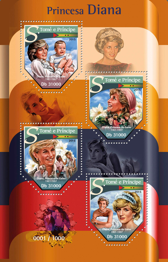 Princess Diana - Issue of Sao Tome and Principe postage stamps