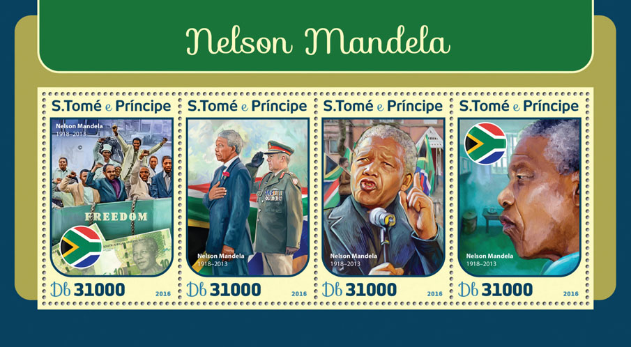 Nelson Mandela - Issue of Sao Tome and Principe postage stamps