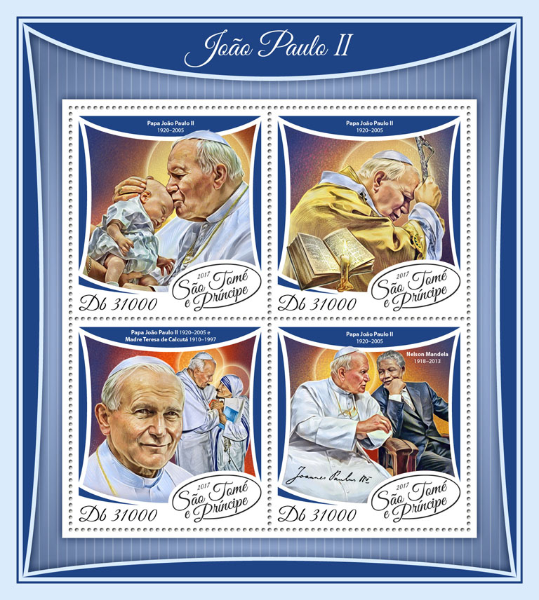 John Paul II - Issue of Sao Tome and Principe postage stamps
