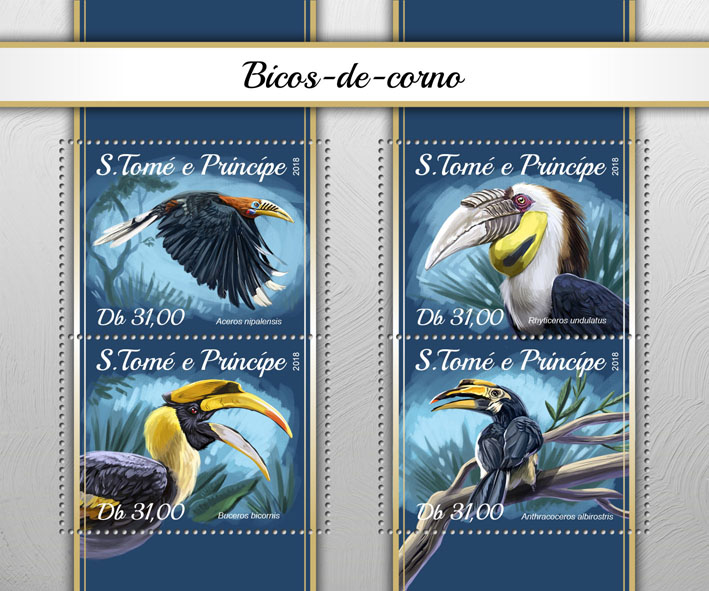 Hornbills - Issue of Sao Tome and Principe postage stamps