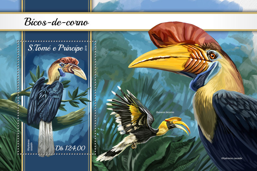 Hornbills - Issue of Sao Tome and Principe postage stamps