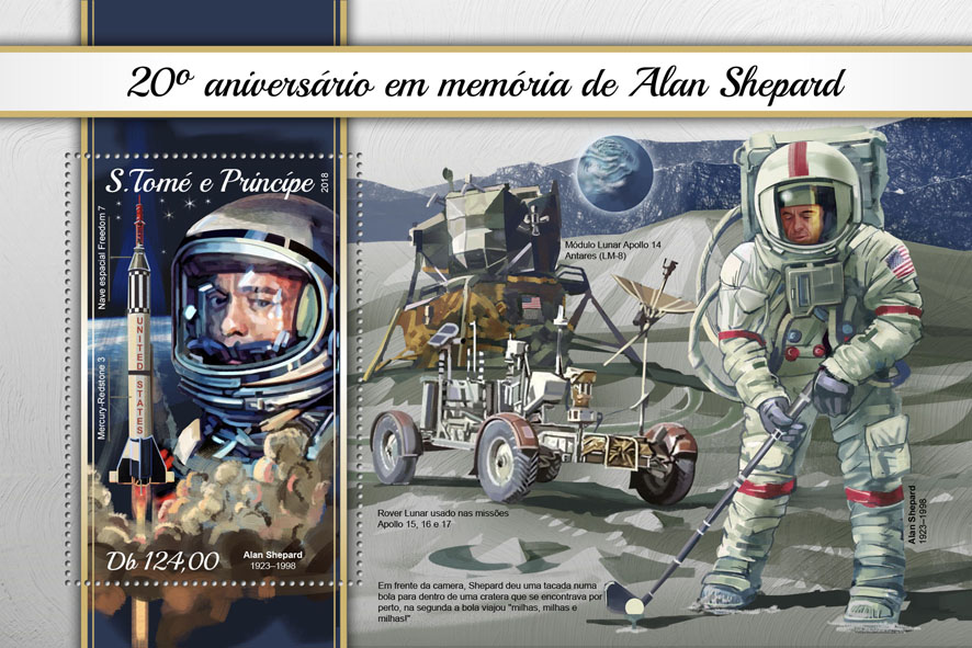 Alan Shepard - Issue of Sao Tome and Principe postage stamps
