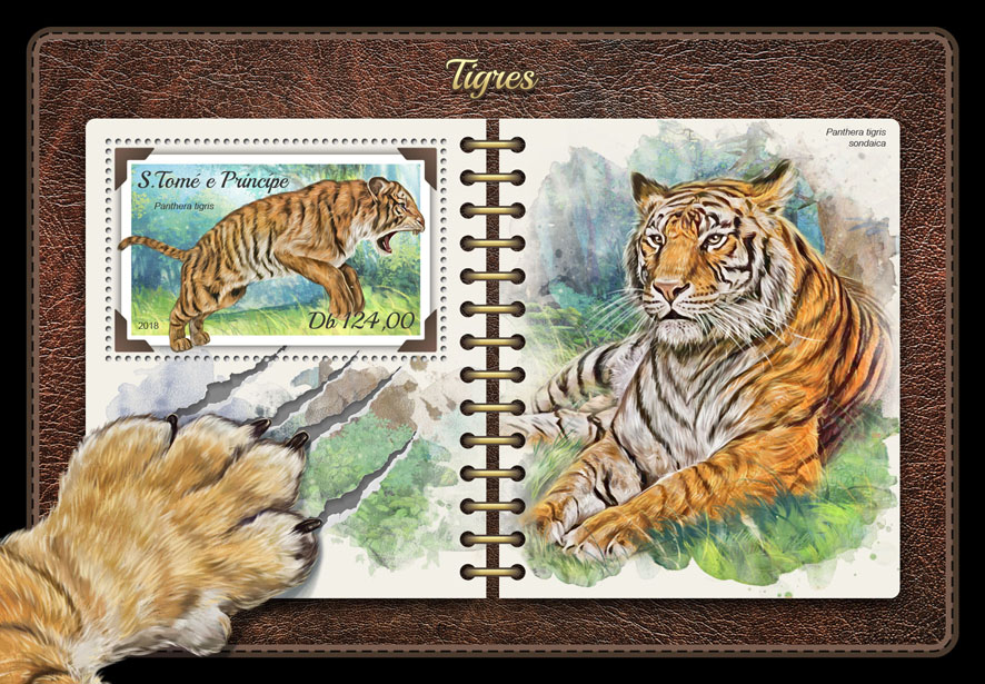 Tigers - Issue of Sao Tome and Principe postage stamps